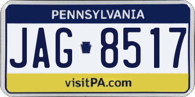 PA license plate JAG8517