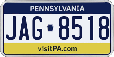 PA license plate JAG8518