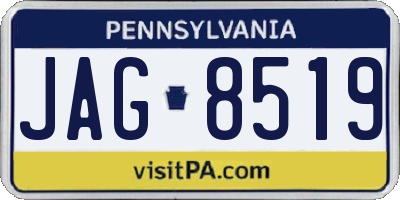 PA license plate JAG8519