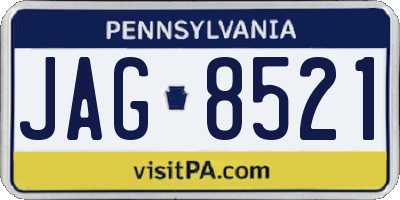 PA license plate JAG8521