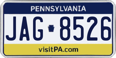 PA license plate JAG8526