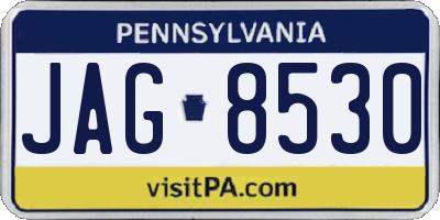 PA license plate JAG8530