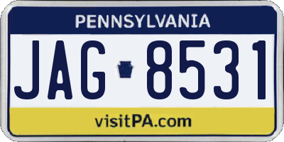 PA license plate JAG8531