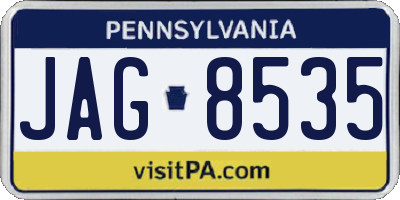 PA license plate JAG8535