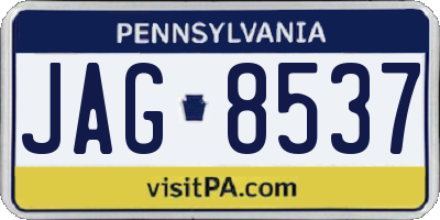 PA license plate JAG8537