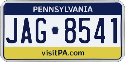 PA license plate JAG8541