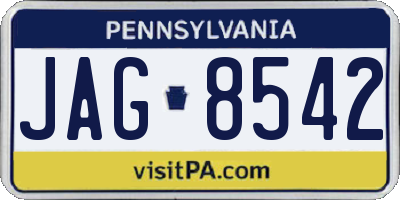 PA license plate JAG8542