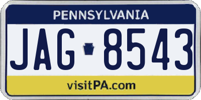 PA license plate JAG8543