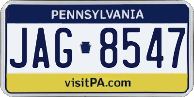 PA license plate JAG8547