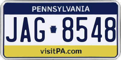 PA license plate JAG8548