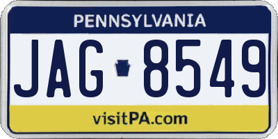 PA license plate JAG8549