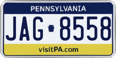 PA license plate JAG8558