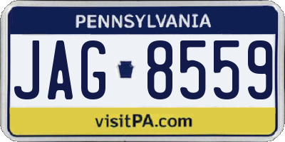 PA license plate JAG8559