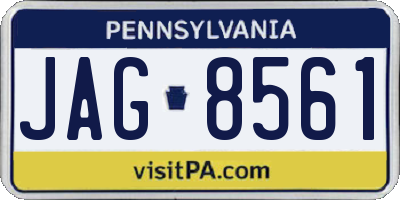 PA license plate JAG8561