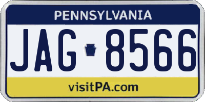 PA license plate JAG8566