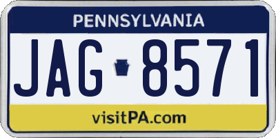 PA license plate JAG8571