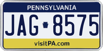 PA license plate JAG8575