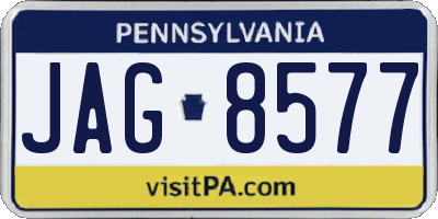 PA license plate JAG8577