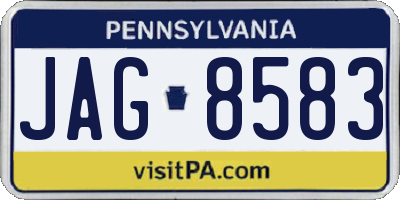 PA license plate JAG8583