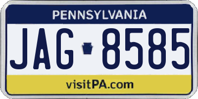 PA license plate JAG8585