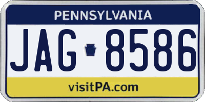 PA license plate JAG8586