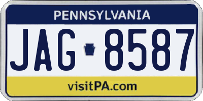 PA license plate JAG8587