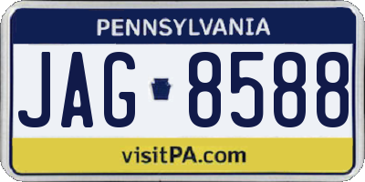 PA license plate JAG8588