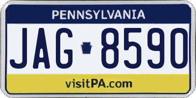 PA license plate JAG8590