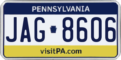 PA license plate JAG8606