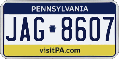 PA license plate JAG8607