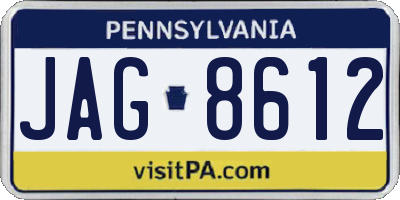 PA license plate JAG8612