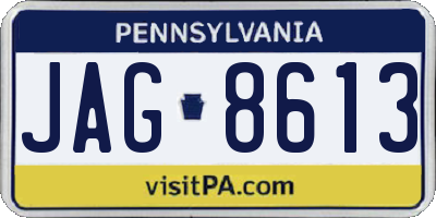 PA license plate JAG8613