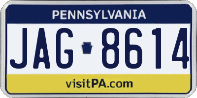 PA license plate JAG8614