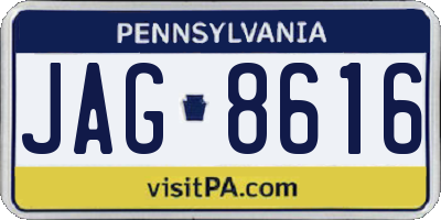 PA license plate JAG8616