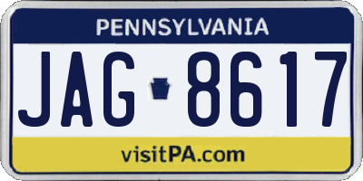 PA license plate JAG8617