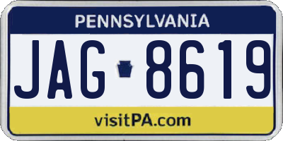 PA license plate JAG8619