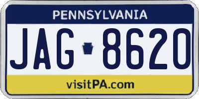 PA license plate JAG8620