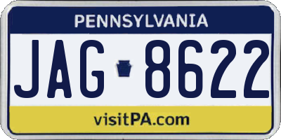 PA license plate JAG8622