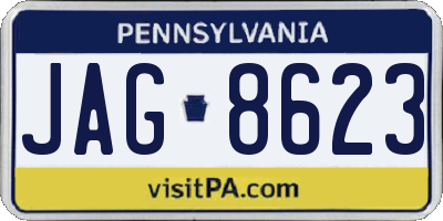 PA license plate JAG8623