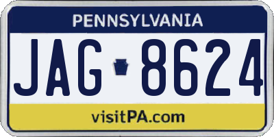 PA license plate JAG8624