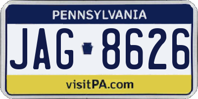 PA license plate JAG8626