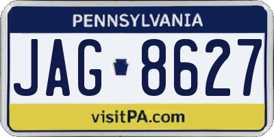 PA license plate JAG8627