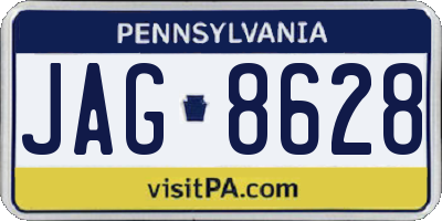 PA license plate JAG8628