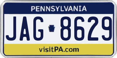 PA license plate JAG8629