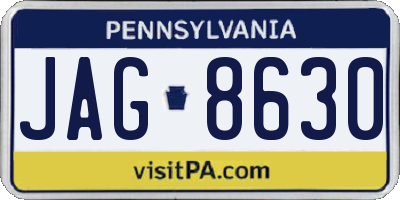 PA license plate JAG8630