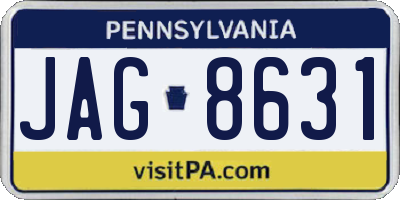 PA license plate JAG8631