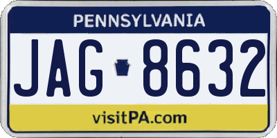 PA license plate JAG8632