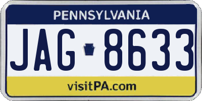 PA license plate JAG8633