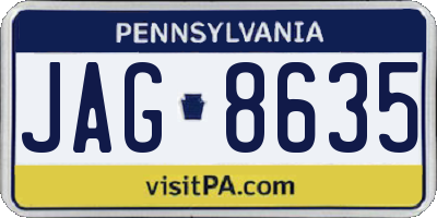 PA license plate JAG8635