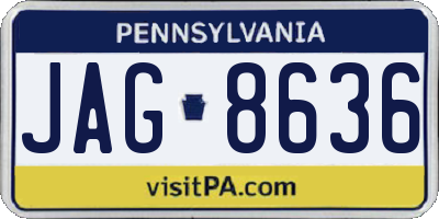 PA license plate JAG8636